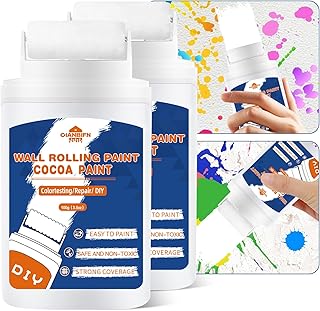 CIANBIFN 2pcs Peinture Blanche Mur 2 en 1, Peinture Blanche à Séchage Rapide avec Rouleau, Murale à Base d