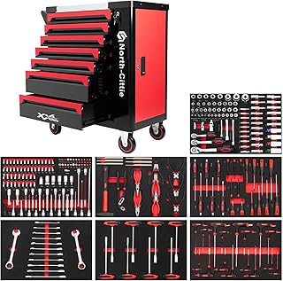North-Cittie 7-Box XXL Edition Chariot à Outils avec 256 Pièces D