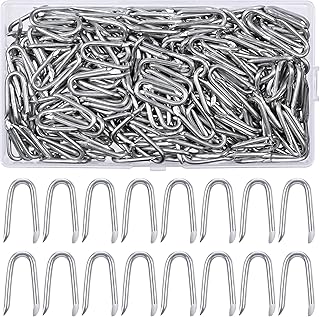 300 Pièces Clou en U,Clous, Agrafe pour Grillage, Vis et Fixations,Clous en U à Double Pointe pour Fixer Clôture Jardin, Gazon Clôtures, Grillage a Poule,Grillage Cloture