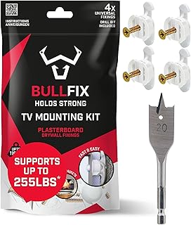 Bullfix Kit Télé, Cheville Placo Charge Lourde Façon Cheville Molly pour Support Mural TV, Kit d