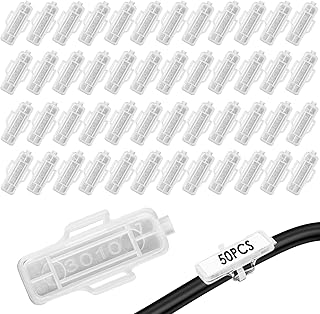 Lot de 50 étiquettes de câble transparentes - Réutilisables - Étiquettes de câble transparentes - Étiquettes étanches à la corrosion - Pour le marquage de câbles de toutes sortes